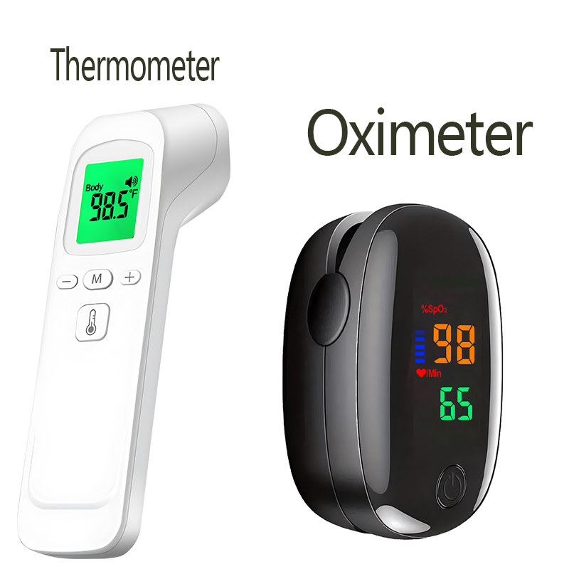 Pulse Oximeter - Temassız Kızılötesi Alın Termometresi Celsius Fahrenheit